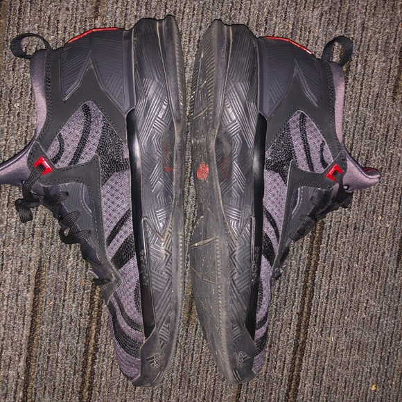 Adidas D Lillard 2 ‘Core Black Vivid Red’ B42355 - Picture 1 of 6